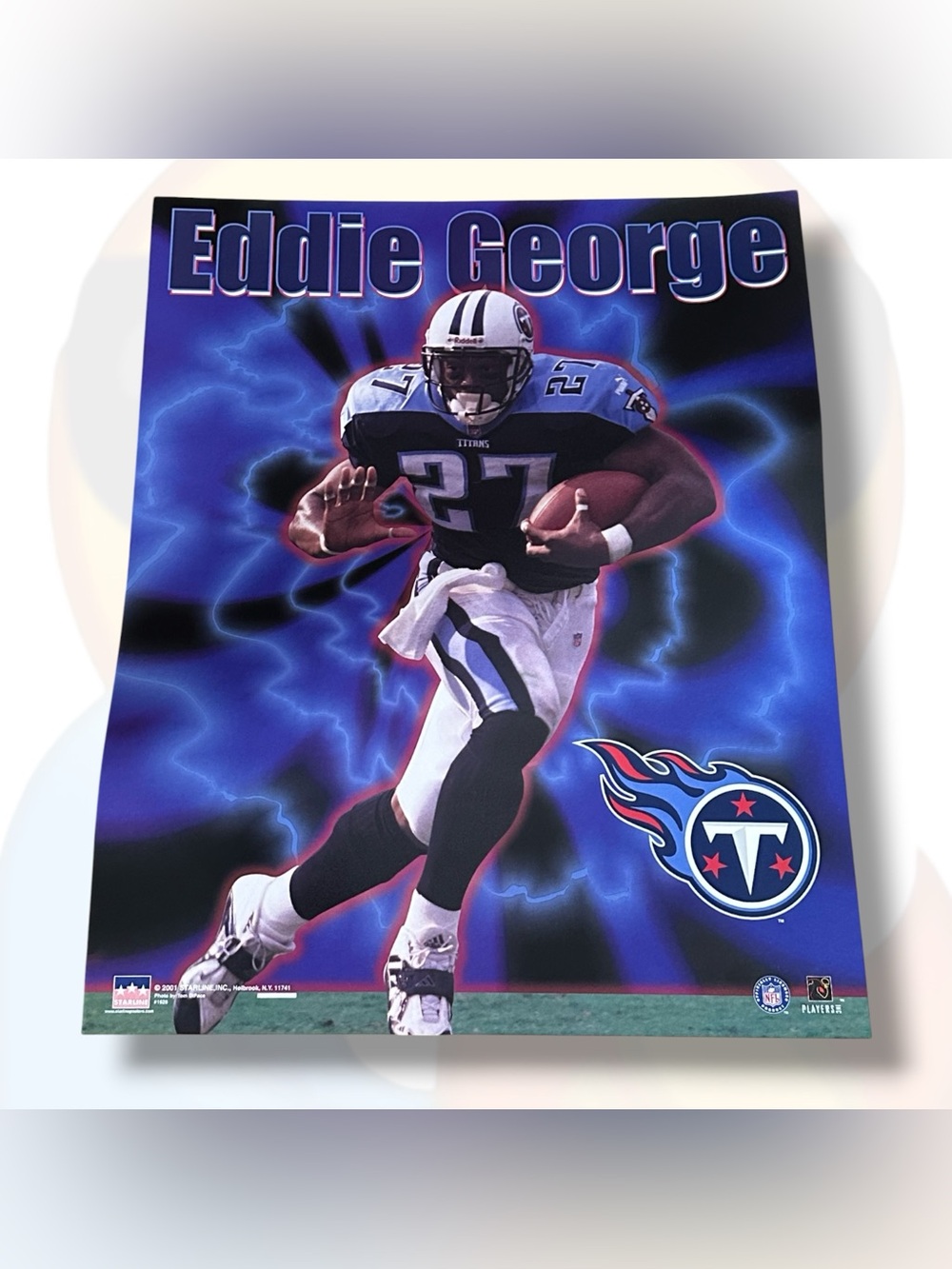 Vintage 2001 Eddie George Tennessee Titans Action NFL Starline Inc. Poster